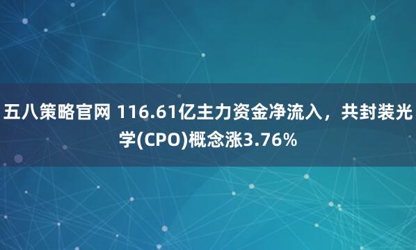 五八策略官网 116.61亿主力资金净流入,共封装光学(CPO)概念涨3.76%