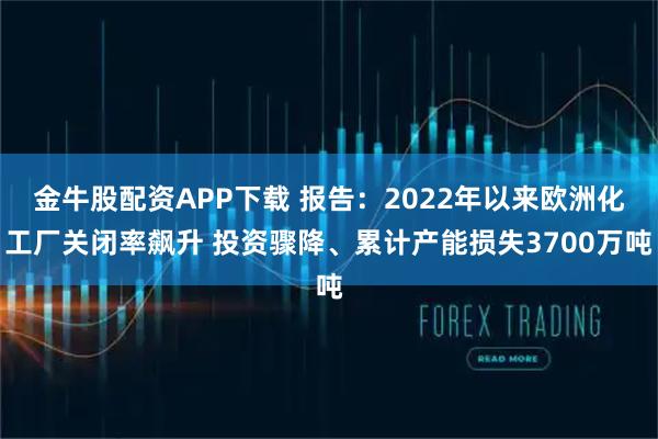 金牛股配资APP下载 报告：2022年以来欧洲化工厂关闭率飙升 投资骤降、累计产能损失3700万吨